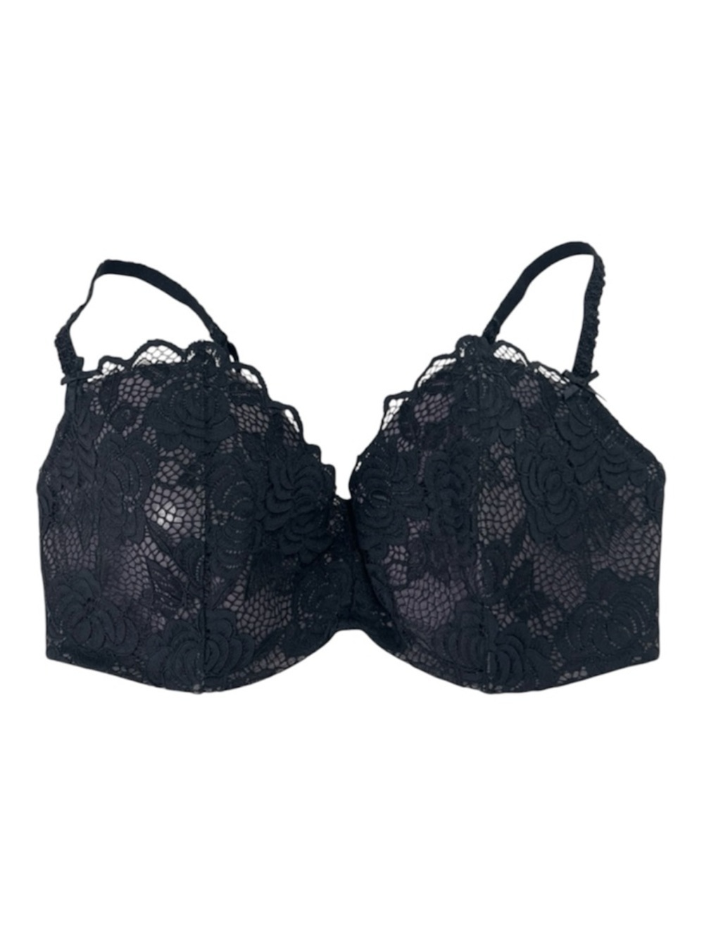 Adore Me Bra Women’s 36DDD Black Gray Lace Padded Underwire